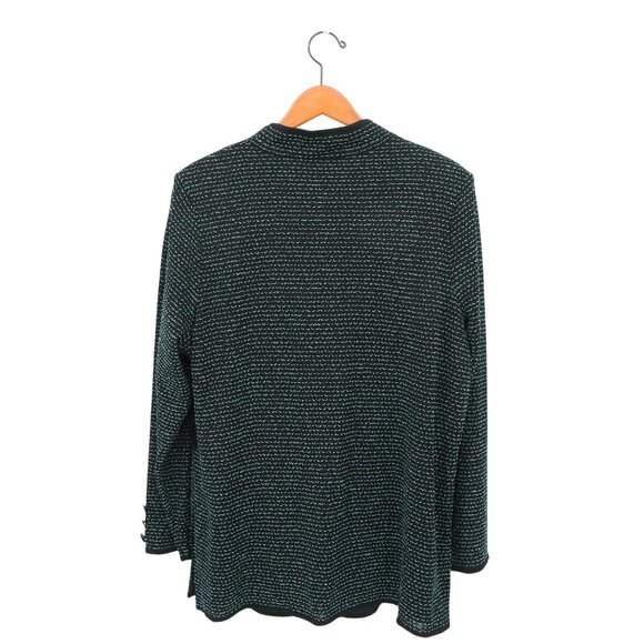 Ming Wang Lined Mint Green Black Textured Knit Jacket 0X - Picture 5 of 5